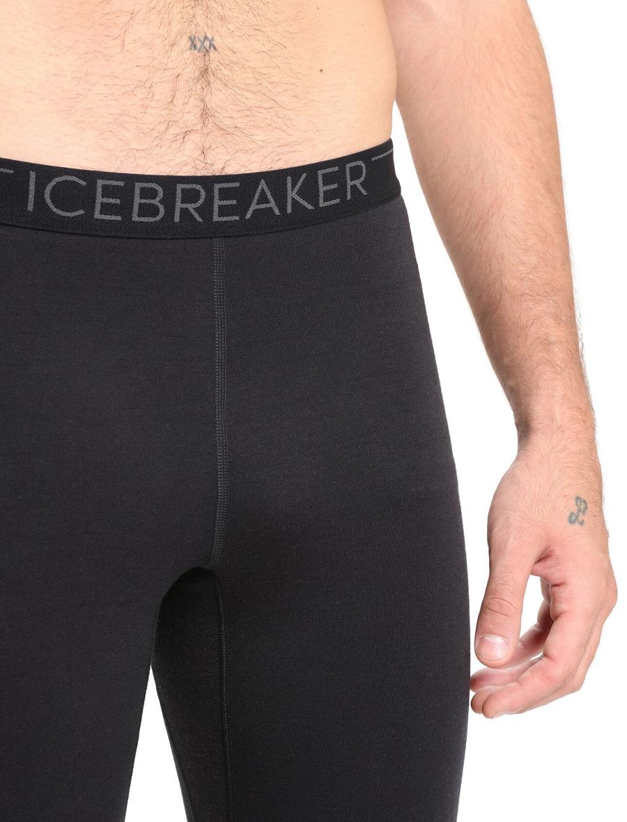 Legginsy Icebreaker BodyfitZone™ Merino 200 Zone Thermal Męskie Czarne | PL 1821BEXC